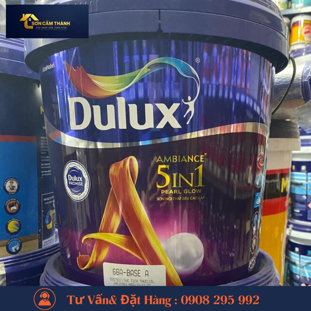 Sơn nội thất cao cấp Dulux 5IN1 AMBIANCE PEARL GLOW-66A BÓNG MỜ