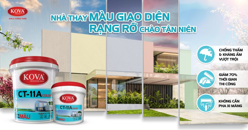 CHỐNG THẤM MÀU KOVA CT-11A COLOR-22KG