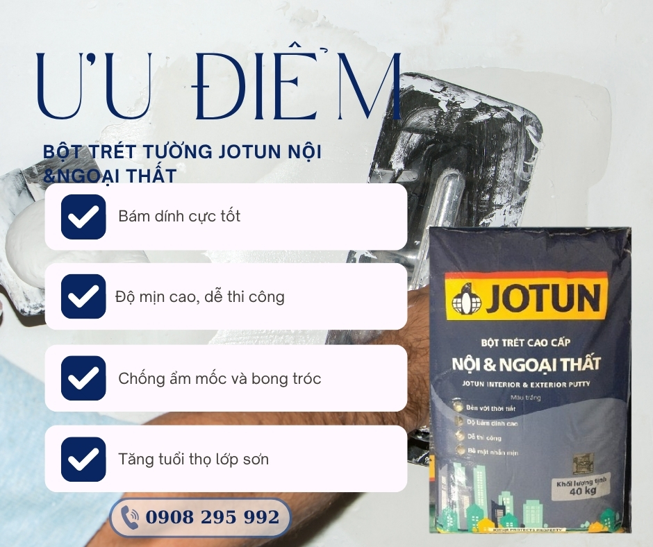 Bột trét tường Jotun nội thất & ngoại thất - 40kg