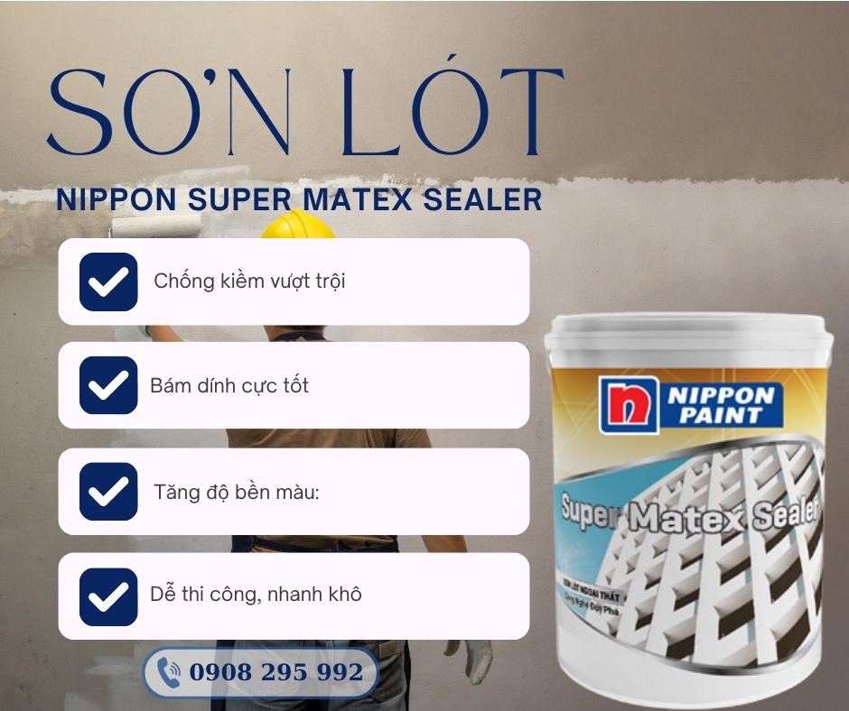 Sơn Lót Chống Kiềm Ngoại Thất Nippon Super Matex Sealer-17L