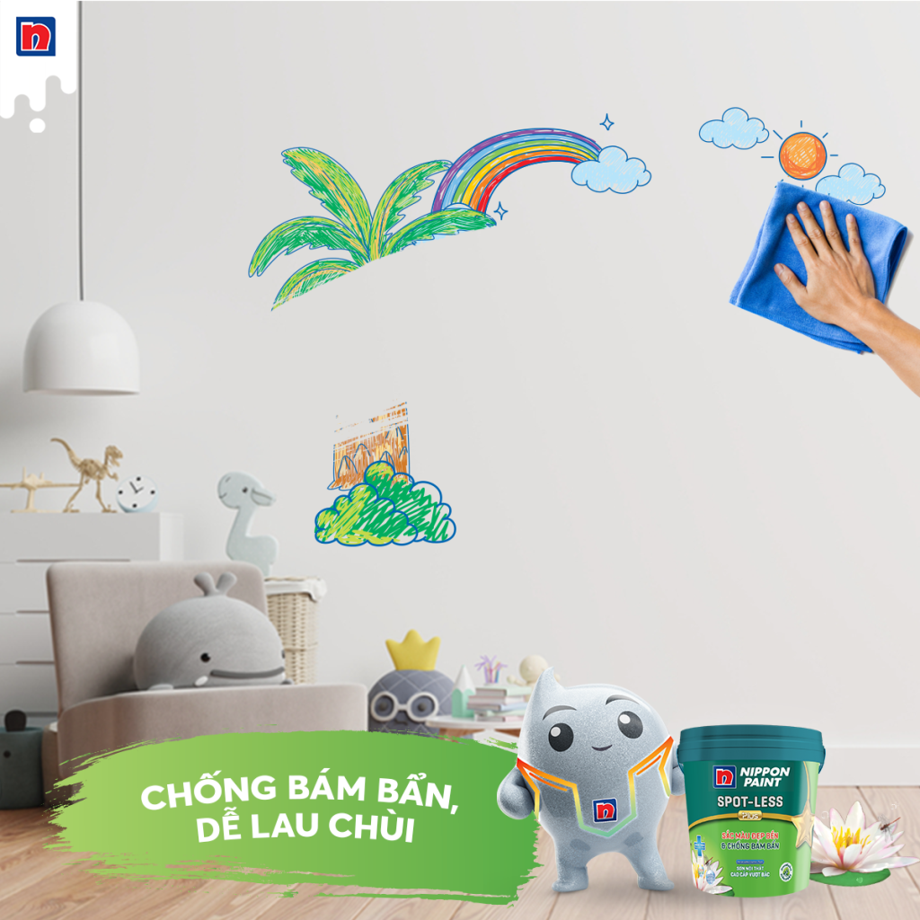 SƠN NỘI THẤT NIPPON SPOT-LESS PLUS – DỄ LAU CHÙI, CHỐNG BÁM BẨN TUYỆT ĐỐI TẠI QUẢNG NGÃI