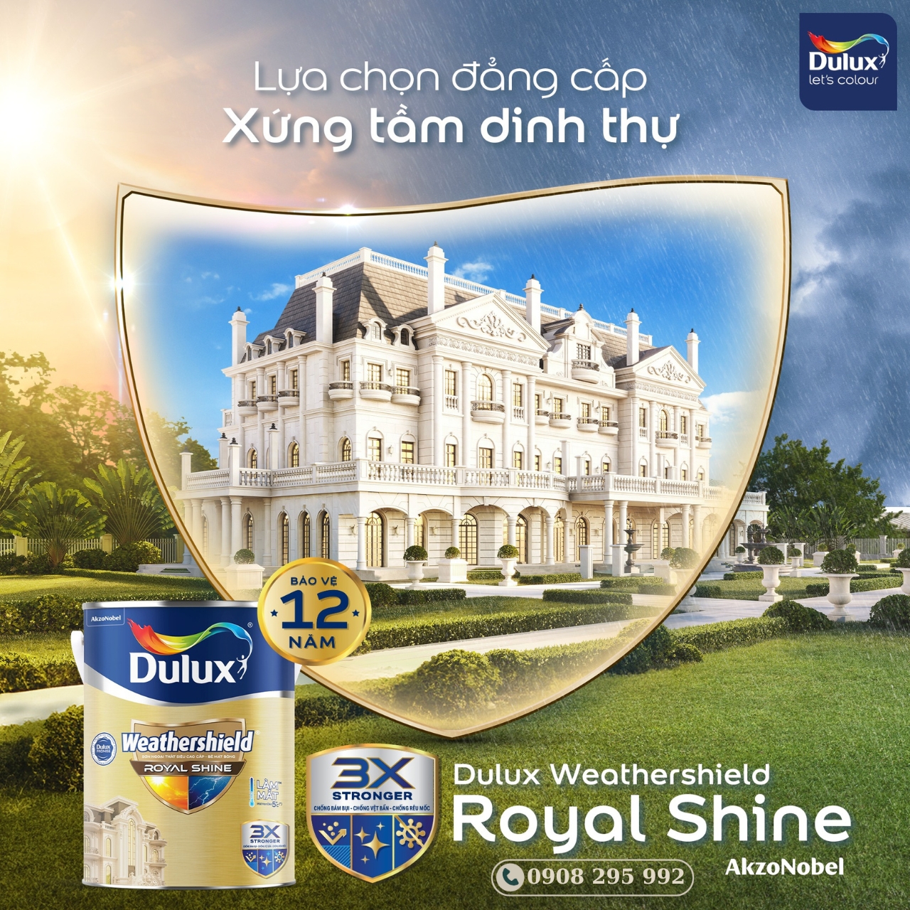 Sơn ngoại thất siêu cao cấp Dulux Weathershield Royal Shine-5L