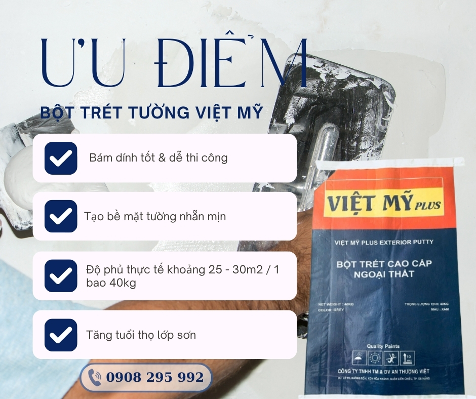 BỘT TRÉT TƯỜNG VIỆT MỸ CHÍNH HÃNG TẠI QUẢNG NGÃI