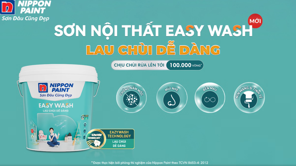 Sơn Nội Thất Dễ Lau Chùi Nippon Easy Wash-15L