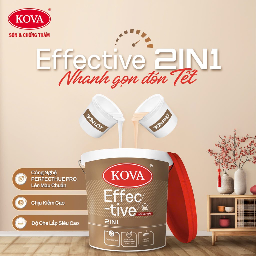 Sơn Nội Thất KOVA Effective 2IN1