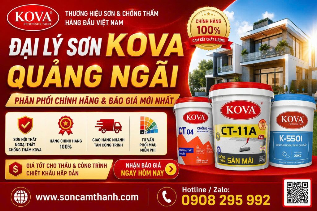 ĐẠI LÝ SƠN KOVA QUẢNG NGÃI – PHÂN PHỐI CHÍNH HÃNG & BÁO GIÁ MỚI NHẤT