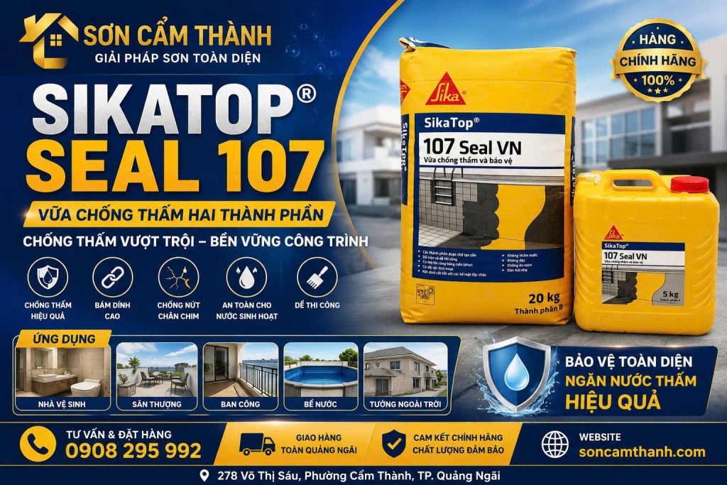 SikaTop® Seal 107 Quảng Ngãi – Vữa Chống Thấm Hai Thành Phần Chính Hãng, Giá Tốt